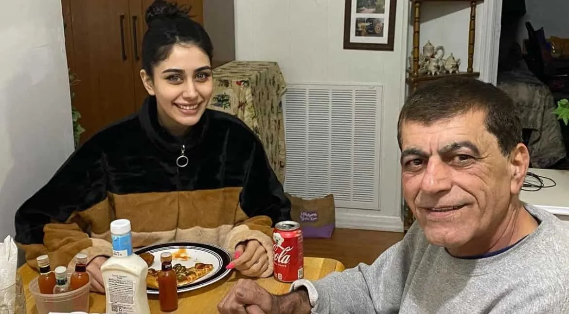 In happier times: Warina with her father